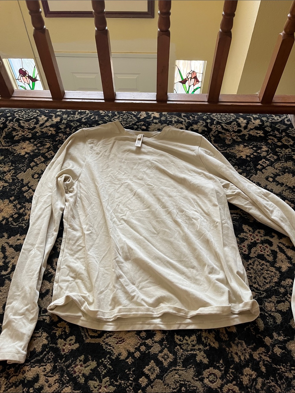 SKIMS Long Sleeve Tee in Cream